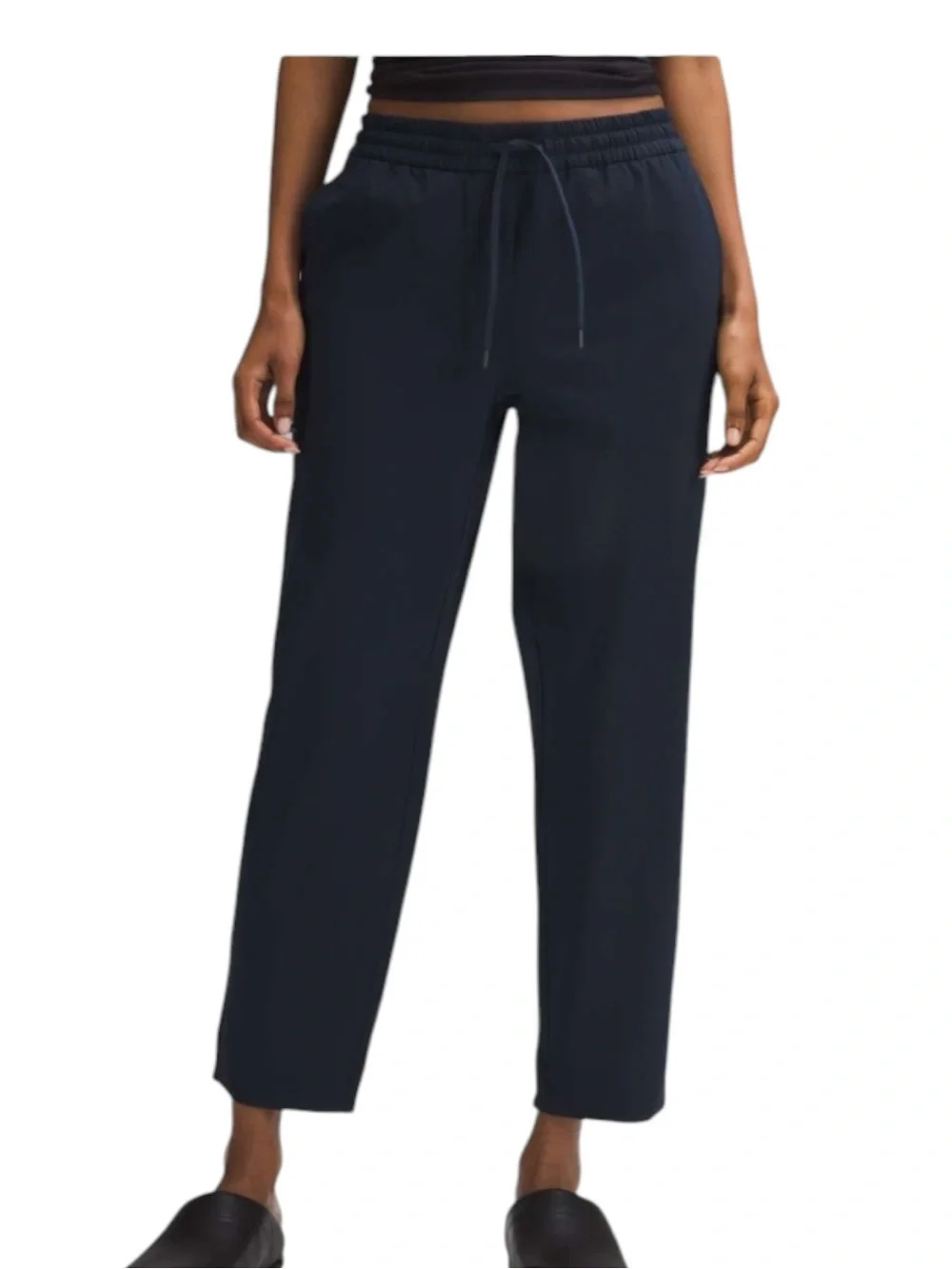 Lululemon size large women's tapered leg mid rise pant 7/8 length luxtreme navy